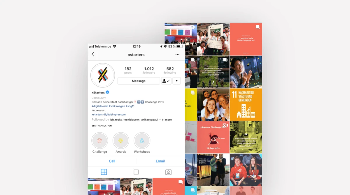 VW xStarters Kampagne Instagram