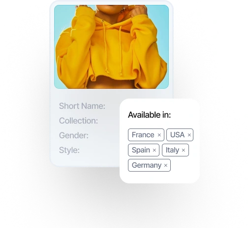 Produktdaten Mockup in Quable PIM