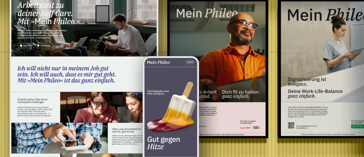 Content und Designkonzept von BKK Mein Phileo