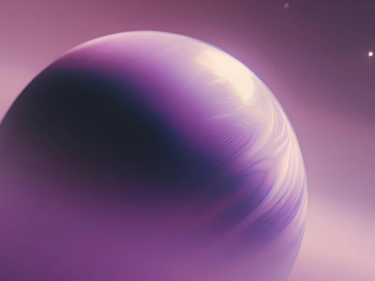 Planet von rosa und lila Nebel umgeben
