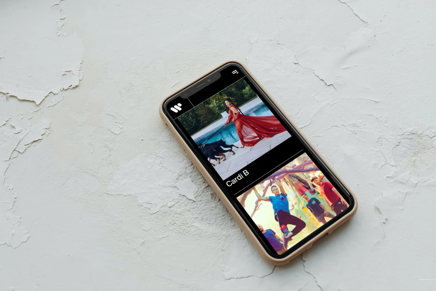 Warner Music Website Artists Seite auf Smartphone
