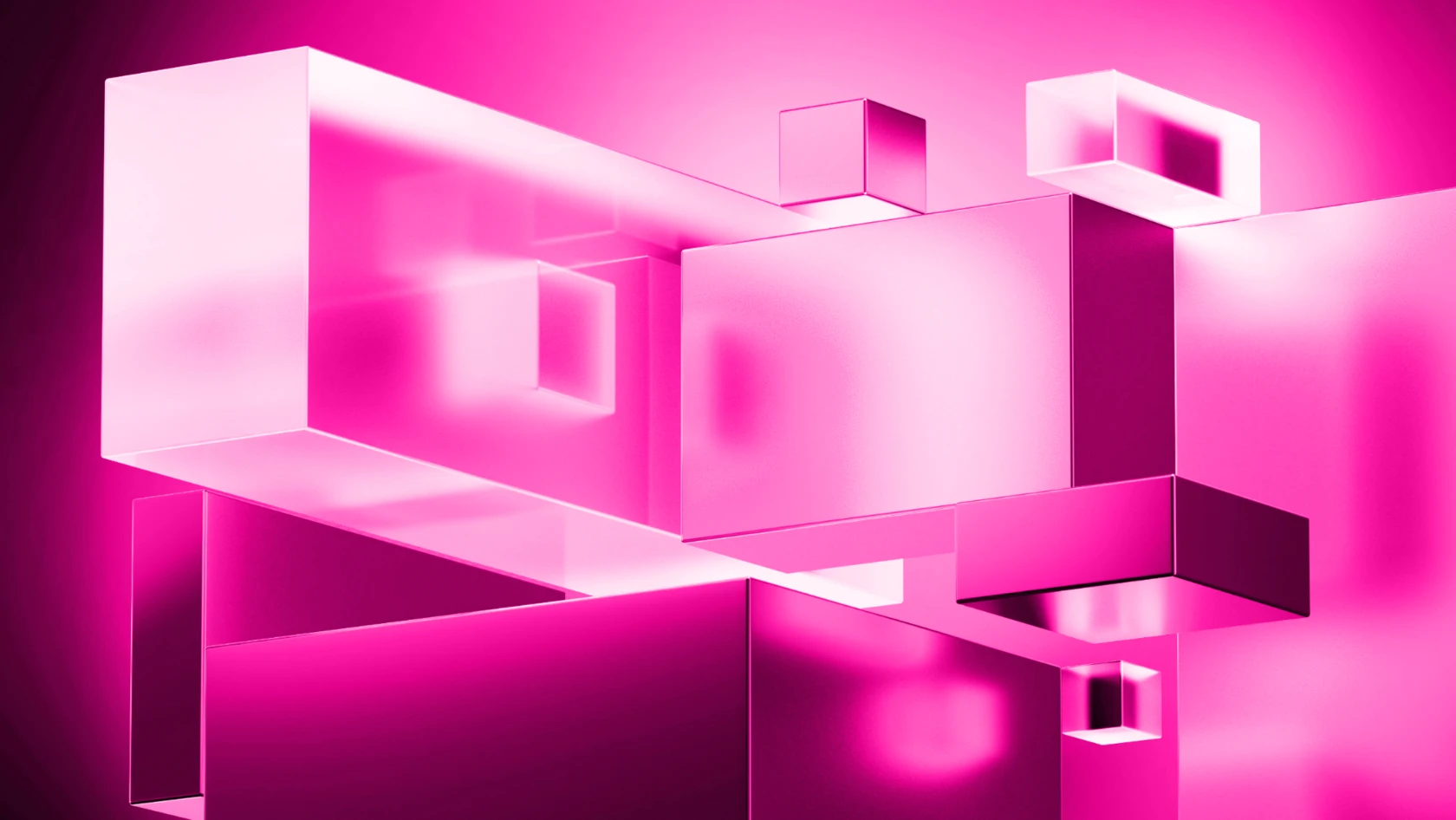 Kubistische Formen in Pinktönen