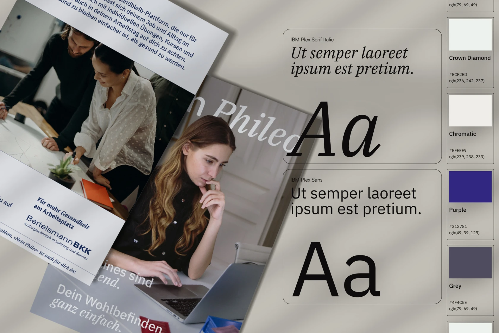 BKK Mein Phileo Designkonzept und Typografie