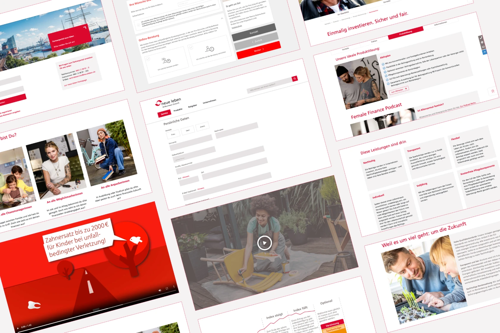 Konzept Design des neue leben Partnerportals
