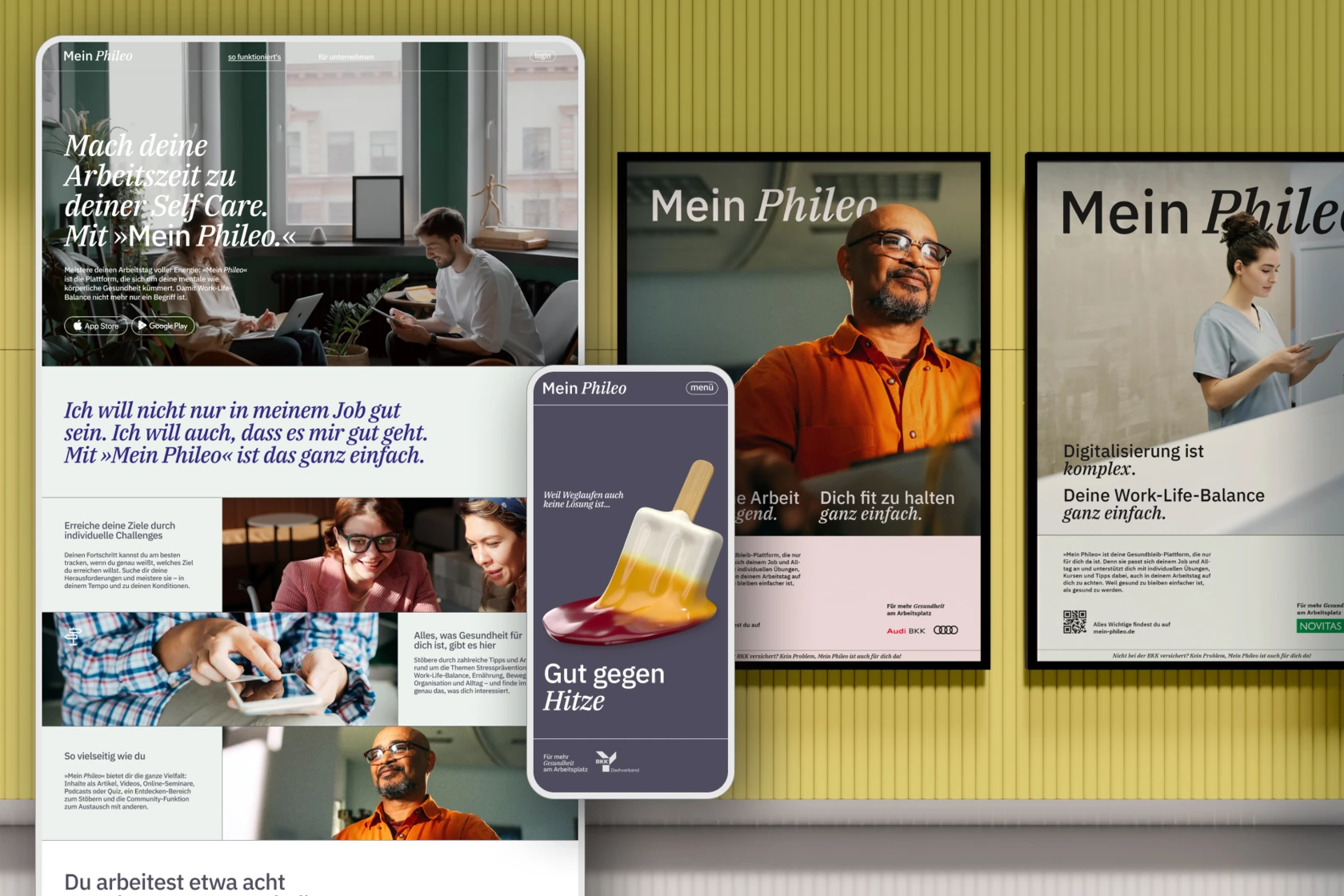 Content und Designkonzept von BKK Mein Phileo