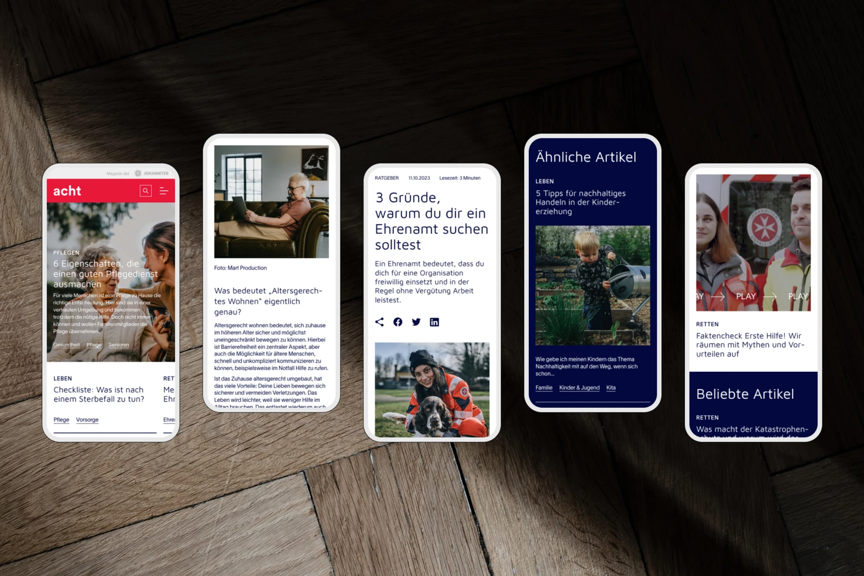 Das digitale acht Magazin in mobiler Ansicht