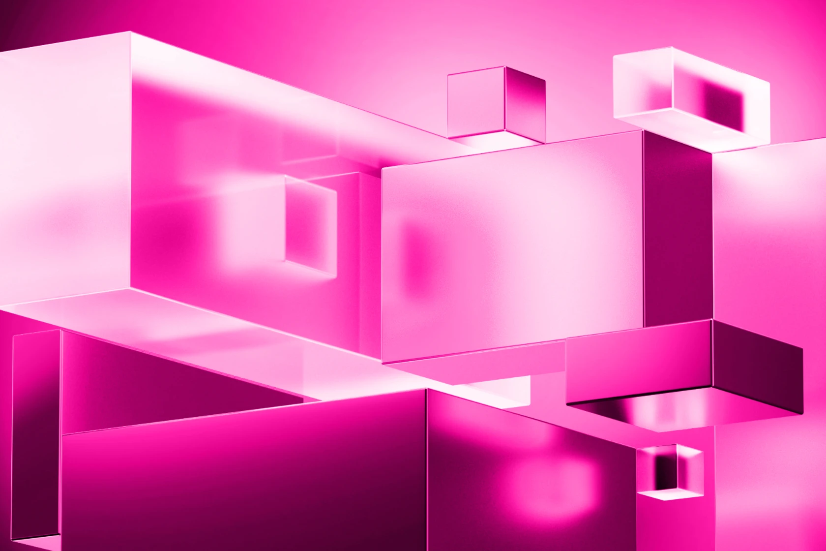 Kubistische Formen in Pinktönen