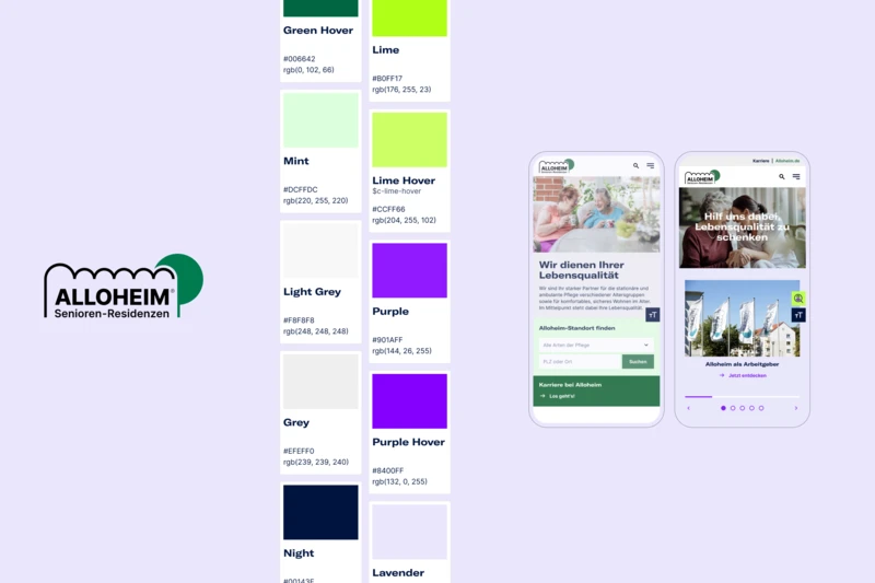 Alloheim Senioren Residenzen Website Farbwelt