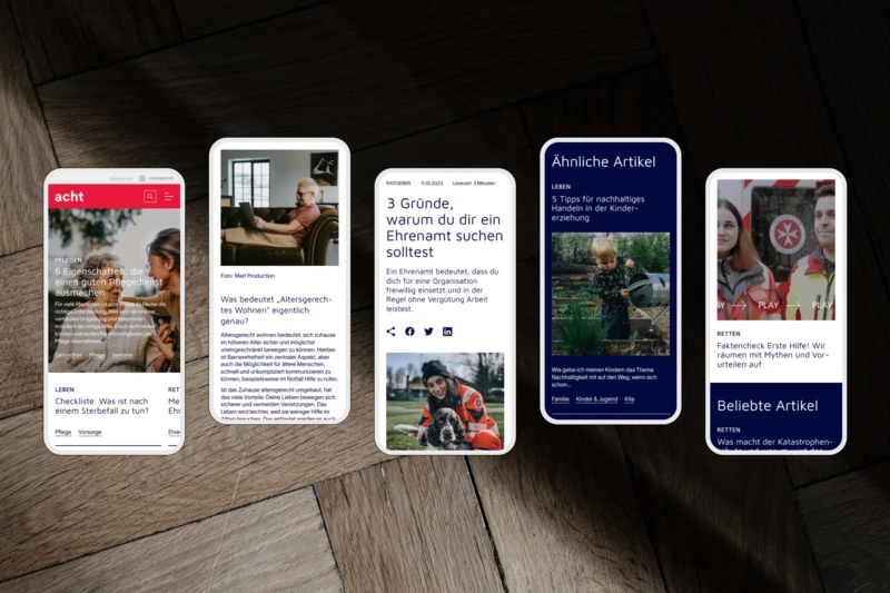 Das digitale acht Magazin in mobiler Ansicht